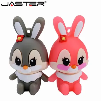 Schöne Kaninchen USB-Flash-Laufwerk 64GB Cartoon rosa Memory Stick 32GB kreative Geschenk Pen Drive Image