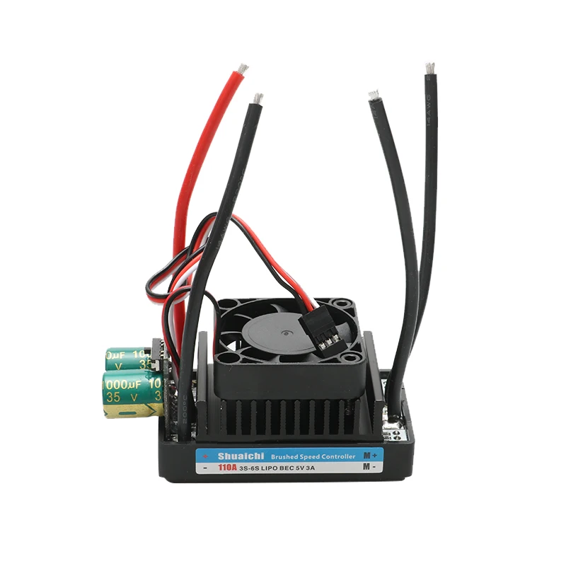 1PC Verbesserte Version DIY RC Roboter Mäher Motor 12V 24V 110A Dual-weg Gebürstet ESC 1000W Geschwindigkeit Controller w Lüfter 5V3A UBEC Image