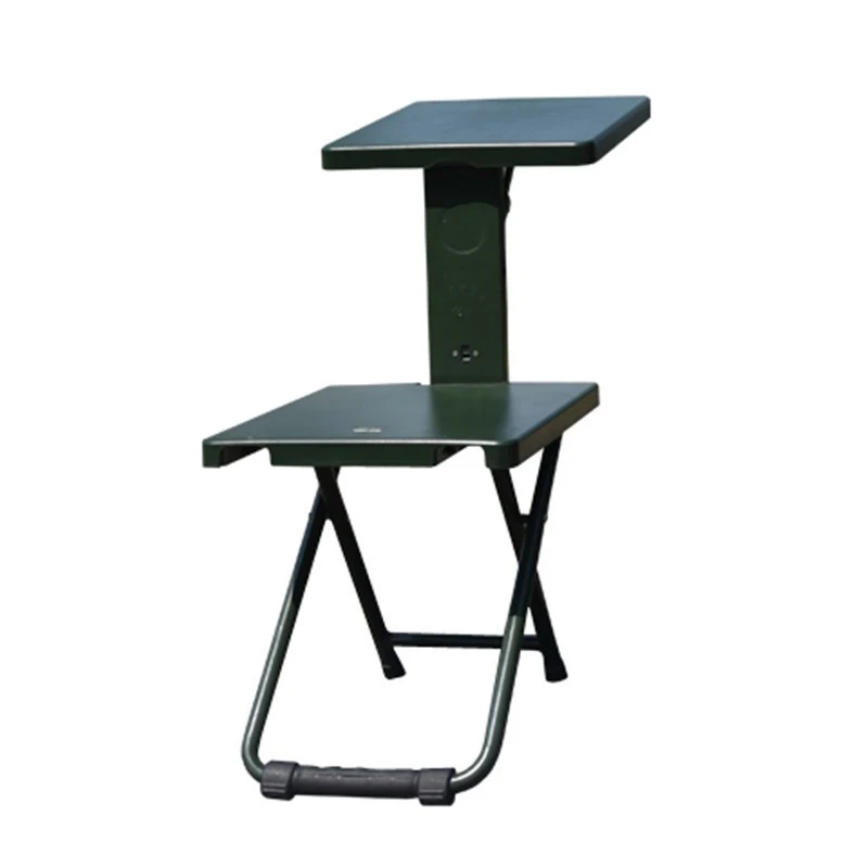 Klappstuhl Studie Schreib stuhl Tisch tragbarer multifunktion aler Hocker für Outdoor-Angeln Picknick, Armee grün