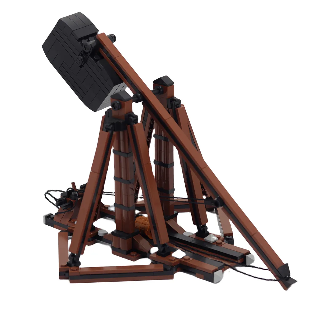 Mittelalter Militär MOC Bausteine Riesige Katapult Belagerung Waffe Stein Werfen Maschine Ziegel Spielzeug Kompatibel Mit LEGO  Image