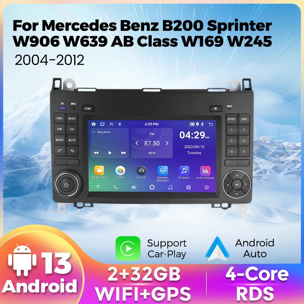 Android 13 Wireless Carplay Navigation für Mercedes Benz W169 W245 B200 W906 Sprinter W639 Vito Autoradio Multimedia 2din Player Image