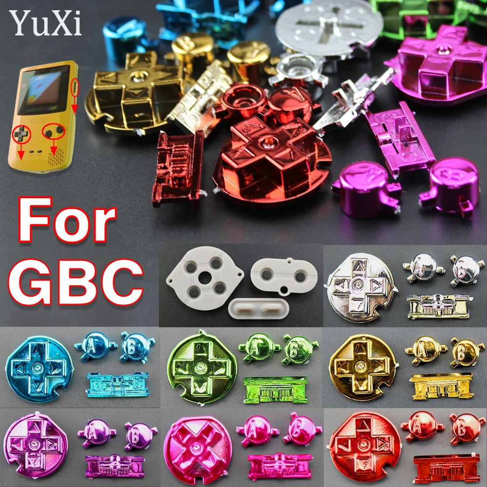 Farbige GBC AB D-Pad-Tasten, verchromte Kreuzrichtungstasten für GBC, leitfähiges Gummi-Ersatzteil Image