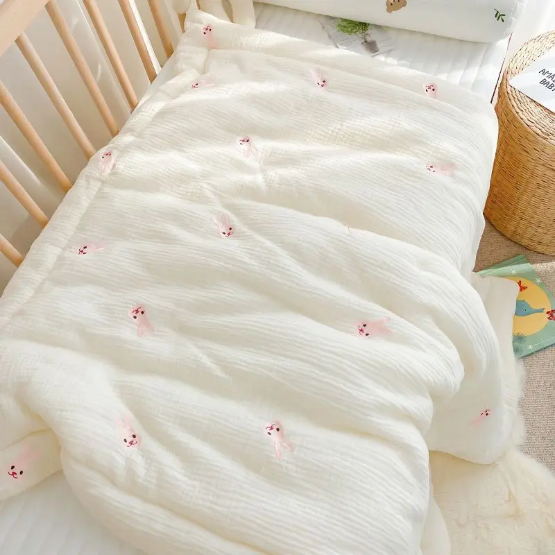 Musselin Baby decke Neugeborene Wickel wickel koreanische Bären hase warme Baby decke für Kinder bett aus reiner Baumwolle Kinder bettwäsche Zubehör 1x1,2 m