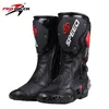 Herren Motorradstiefel Reiten Fallschutz Top Qualität Schwarz/Weiß/Rot Große Größe 40-45 B1001 Motocross-Schuhe