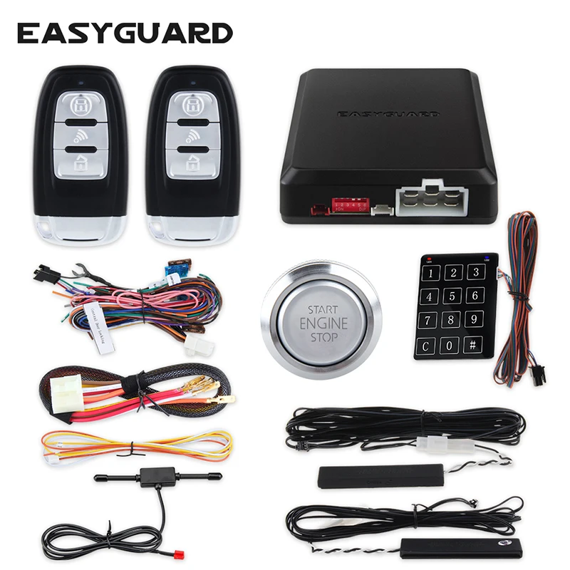 Easy guard Auto Lock Unlock Auto Sicherheits alarmsystem Rolling Code Remote Motors tart Druckknopf Start Touch Passwort Eingabe Image