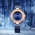 Montre de luxe en acier inoxydable pour femme, montres étanches, or rose, horloge pour femme, marque