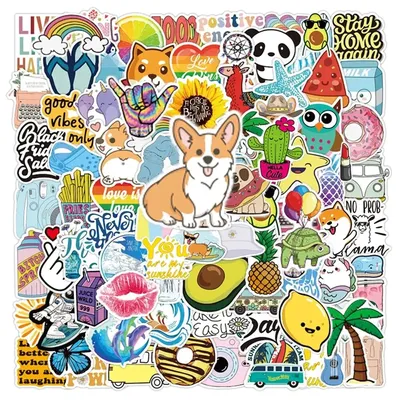 100 pcs Aufkleber Wasser flaschen Aufkleber ästhetisch wasserdicht niedlich vsco Vinyl Aufkleber für Teenager Mädchen Kinder Image