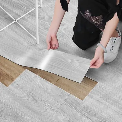 Bodenaufkleber mit Holzmaserung, moderner XPE-Schaumstoff-Wandaufkleber, wasserdicht, selbstklebend, für Wohnzimmer, Toilette, Küche, Zuhause, Bodendekoration Image