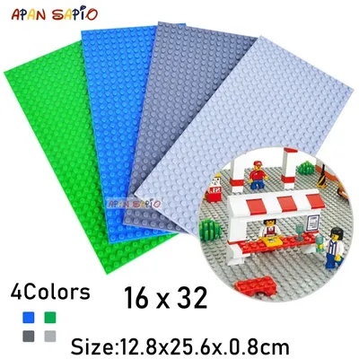 DIY-Blöcke, Bausteine, dünne Grundplatten, 16 x 32, pädagogisches Assemblage-Konstruktionsspielzeug für Kinder, kompatibel mit Marken Image
