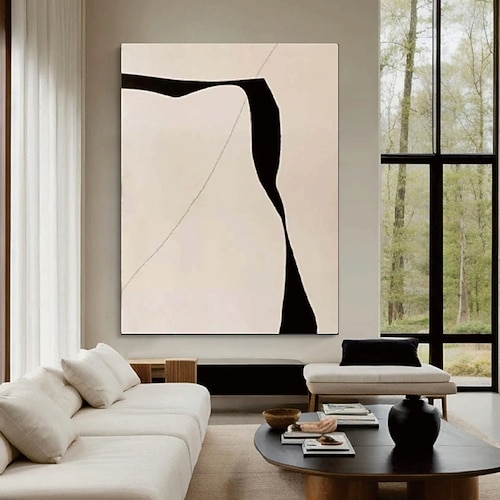 Ölgemälde handgemachtes Ölgemälde handgemalt Wabi Sabi Wandkunst beige abstrakte Malerei auf Leinwand ein Paar beige Strukturgemälde Wandkunst neutrale abstrakte Wandkunst Boho Wanddekoration für Image