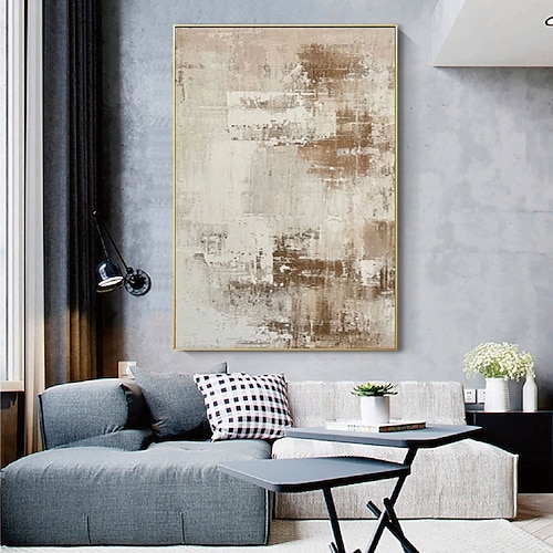 Wabi Sabi Kunstwerk handgemachte Wandkunst beige abstrakte Malerei auf Leinwand ein Paar beige Textur Ölgemälde handgemalte Wandkunst neutrale abstrakte Wandkunst Boho Wal Dekor Malerei Image