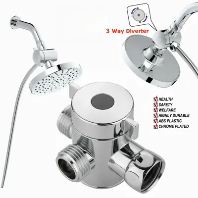 Adjustable 3 Way Shower Head Diverter Valve Brass/ABS 3 Modes Switch Adapter G1/2“ Connector Head