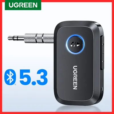 UGREEN Bluetooth Car Receiver Adapter 3.5mm AUX Jacks for Car Speakers Audio Music Receiver Hands