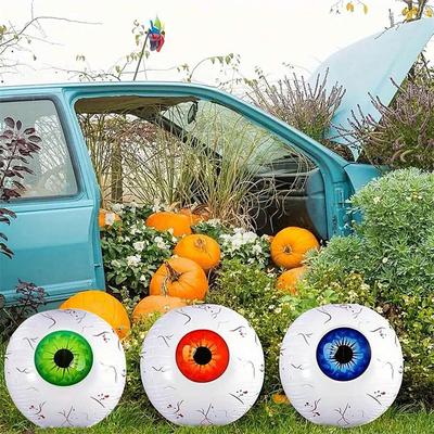 2pcs Halloween Red Balloon Set - Jumbo Aluminum Film Balloons, Inflatable Eyeball Decorations for Haunted House and Halloween Parties