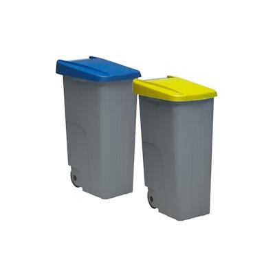 WellHome - Set geschlossener Behälter 110L Blau und Gelb 88cm Image