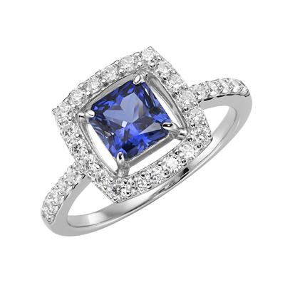 Giorgio Martello Milano - Ring in blau, fuchsia oder lila, Zirkonia weiß, Silber 925 Ringe 1 ct Blau Image