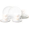 Kaffeeservice SELTMANN WEIDEN "Geschirr-Set, 18 Teile, Liberty Golden Rose Hip", gold (weiß, goldfarben), 18 tlg., Porzellan, Geschirr-Sets, Tassen, Untertassen, Teller, Made in Germany, 18 Teile, für 6 Personen