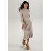 Strickkleid ANISTON SELECTED, Damen, Gr. 42, N-Gr, beige, Strick, Obermaterial: 100% Polyester, unifarben, Zopfmuster, elegant, figurumspielend Midi, Langarm Rippstrickbündchen, Kleider, mit Zopfstrickmuster