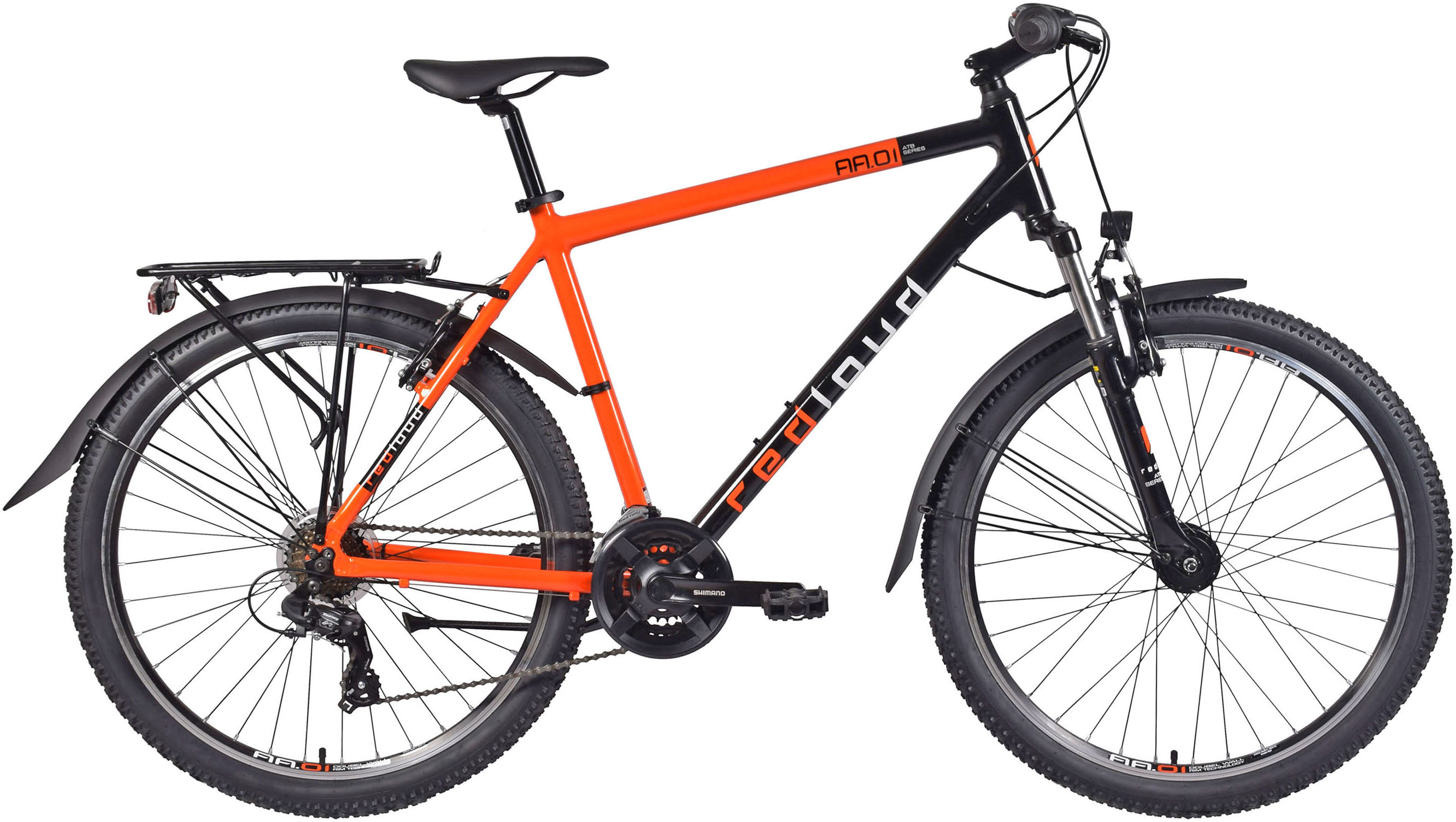 Mountainbike REDLOUD "AA.01" Gr. 48, schwarz (schwarz, rot, schwarz), Fahrräder, 48cm, 27,5 Zoll (69,85cm) Image