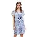 Sommerkleid CARTOON "Cartoon Freizeitkleid mit Rüschen", Damen, Gr. 34, Normalgrößen, blau (weiß, blau), Obermaterial: 100% Polyester. Futter: 96% Viskose, 4% Elasthan., feminin, lässig geschnitten lang, V-Ausschnitt, Kurzarm, Kleider Volantrock,...