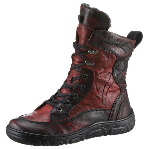 Winterboots KRISBUT Gr. 39, rot (rot, schwarz used) Damen Schuhe Schnürboots, Stiefel, Komfortschuh mit Warmfutter