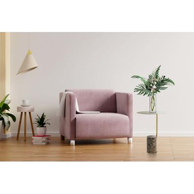 Beistelltisch KAYOOM "Oscar 425, Runder Marmorfuß mit scharfen Kanten", bunt (braun, multi), Tische, B/H/T: 40cm x 54cm x 40cm, Tischplatte:100% marmorisiertes Glas Gestell:Marmor / Edelstahl, Runder Marmorfuß, runde Ablagefläche und Gestell aus... Image