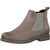 Chelseaboots TAMARIS, Damen, Gr. 36, grau (taupe), Nubukleder, Elastischer Einsatz, unifarben, used, klassisch, Schuhe, Blockabsatz, Stiefelette, Businesschuh, Schlupfboots, Anziehlasche