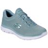 Slip-On Sneaker SKECHERS "SUMMITS", Damen, Gr. 41, blau (türkis), Textil, sportlich, Schuhe Sneaker, Freizeitschuh, Halbschuh, Schlupfschuh mit komfortabler Innensohle