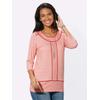 3/4-Arm-Shirt CASUAL LOOKS "Shirt", Damen, Gr. 44, rosa (flamingo, bedruckt), 95% Viskose, 5% Elasthan, gemustert, mehrfarbig, 3/4-Ärmel, Shirts