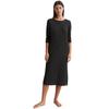 Nachthemd MARC O'POLO "Minimal Hybrid", Damen, Gr. L, N-Gr, schwarz, Feinripp, Obermaterial: 56% Baumwolle, 37% Modal, 7% Elasthan, unifarben, casual, slim fit kniebedeckend, Rundhals, Langarm, Kleider, mit hohen Seitennahtschlitze