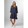 Midikleid CECIL, Damen, Gr. M (40), US-Größen, blau (dunkelblau wash), Stoff, Jeans, 100% Lyocell, unifarben, casual, normal wadenlang, Rundhals, 3/4-Ärmel Bündchen, Kleider, aus Lyocell