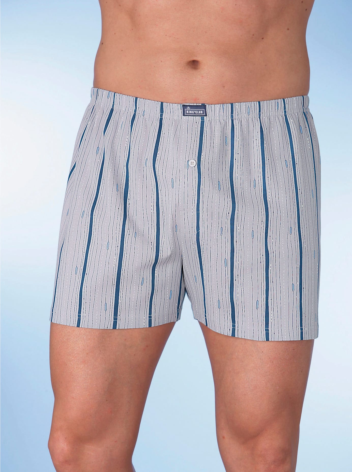 Boxershorts KINGS CLUB, Herren, Gr. 12, grau (hellgrau, bedruckt), 100% Baumwolle, Unterhosen Image