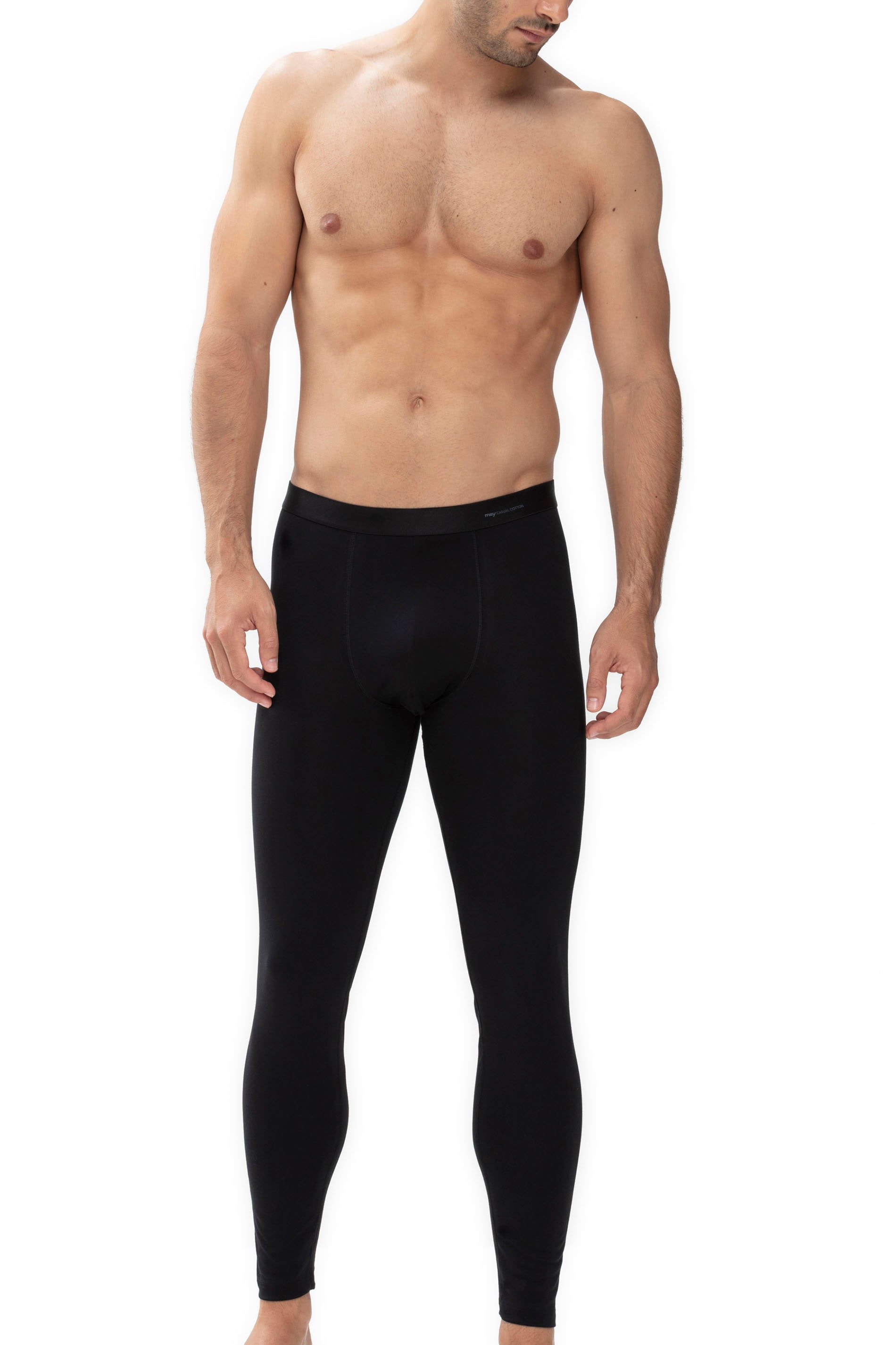 Lange Unterhose MEY "Casual Cotton (K)", Herren, Gr. 3XL, schwarz, Feinripp, Obermaterial: 98% Baumwolle, 2% Elasthan, Unterhosen, Weiche Beinabschlüsse Image