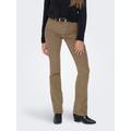 Cordhose ONLY "ONLMARY – Flared Cordhose mit Stretchkomfort", Damen, Gr. 36, Länge 32, beige (fossil), Cord, Obermaterial: 98% Baumwolle, 2% Elasthan, unifarben, modisch, slim fit normal, Hosen, slim fit, modisch, Cord, Baumwollmischung