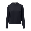 Strickpullover S.OLIVER, Damen, Gr. 42, blau (navy), Obermaterial: 72% Viskose, 28% Polyester, unifarben, casual, regular fit taillenbedeckt, ohne Ausschnitt, Langarm Rippbündchen, Pullover, mit Stehkragen
