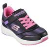 Sneaker SKECHERS "DYNAMIC TREAD", Kinder, Gr. 28, schwarz (schwarz, rosa), Lederimitat, Textil, sportlich, Schuhe, Freizeitschuh, Klettschuh mit glänzendem Textileinsatz