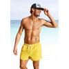 Badeshorts S.OLIVER, Herren, Gr. S (48), N-Gr, gelb, Microfaser, Polyester, Microfaser, unifarben, kontrastfarbene Details, Badehosen, mit komplementärem Farbdesign