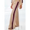 Sweathose S.OLIVER, Damen, Gr. 44/46, N-Gr, beige (sand), Obermaterial: 95% Baumwolle, 5% Elasthan, unifarben mit Farbeinsatz, modisch, bequem normal, Hosen, Loumngehose mit Kontraststreifen und Pipings, Loungewear