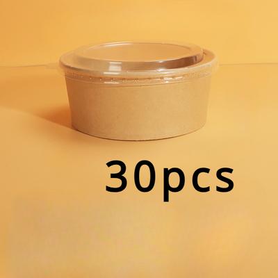 TEMU 30 Pcs 750ml/25oz Kraft Bowls With Lids: Disposable Paper Salad Bowls For Meal Prep And Takeout