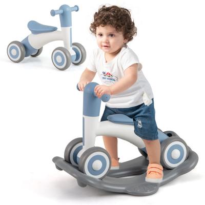 Costway 3 in 1 Rocking Horse with Detachable Balance Board and Seat-Gray