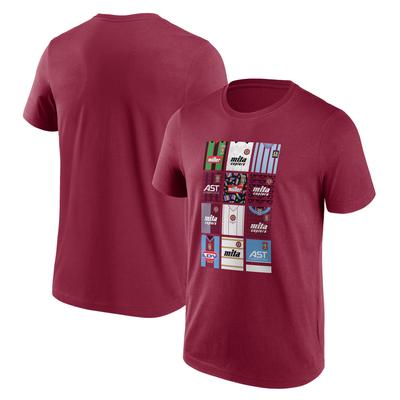 Aston Villa True Classics History of Shirts Graphic T-Shirt – Weinrot – Herren Image