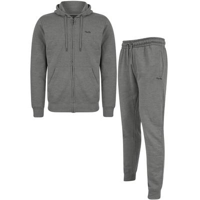 Hoody / Jogger Set Invex 2pc Hoody & Jogger Brushback Fleece Tracksuit Co-ord Set in Mid Grey Marl / XL - Tokyo Laundry