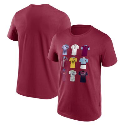 Aston Villa History of Kits Grafik SS T-Shirt – Weinrot – Herren Image