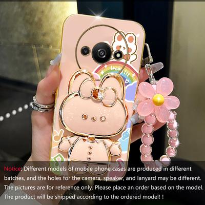 TEMU A3 Rabbit Holder Bracelet Plating Phone Case For Xiaomi A3 Soft Cover Image