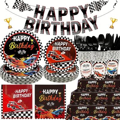 TEMU Race Car Birthday Party Decorations Cars Themed Birthday Party Decorations Race Car Birthday Decorations For Boys Happy Birthday Decorations Boy