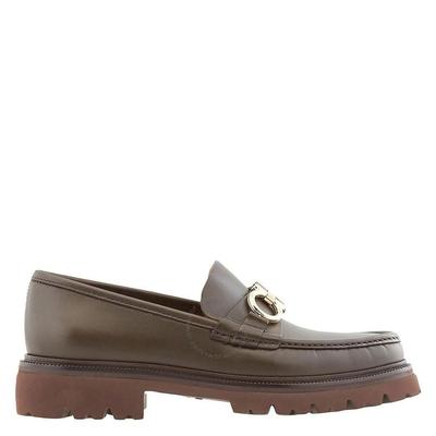 Salvatore Bleecker Gancini Moccasin - Gray - Ferragamo Slip-Ons