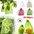 20-100pcs Fragola Uva Frutta Coltiva Borse Rete Maglia Verdura Pianta Borse di Protezione Per Il Controllo Dei Parassiti Anti-Uccello Attrezzi Da Giardino