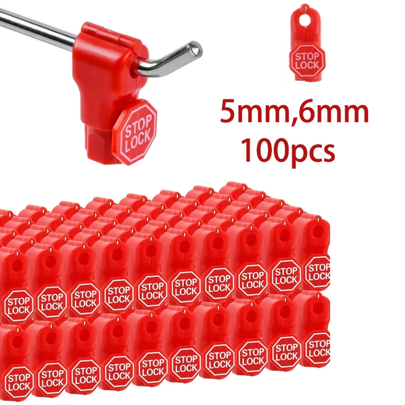 100 stücke Supermarkt Haken Stoplock Peg board Verlust Prävention Shop Haken Stop Lock Ware Sicherheit Display Sicherheits schlösser 5mm 6mm Image