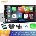 7 "Autoradio 1 Din Multimedia-Player mit Android Auto Carplay HD Touchscreen FM Aux Eingang Bluetooth Mirror link Autoradio