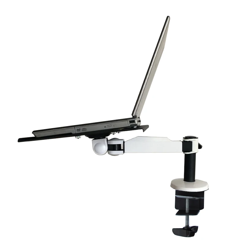 TK501-LP60 10 "-17" Tablet PC Halter und Laptop Ständer Halter einzigen arm Büro Desktop halterung clamp basis 10kg 0-85mm schreibtisch weiß Image